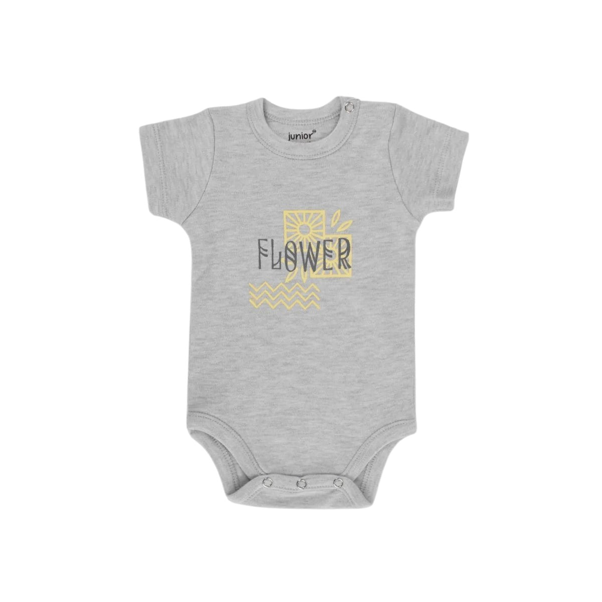 Junior Bodysuit Short Sleeve Square Flower