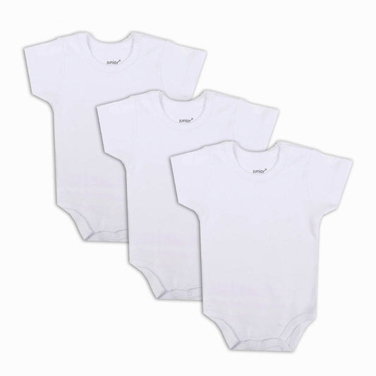 Junior Bodysuit White Half-Sleeves