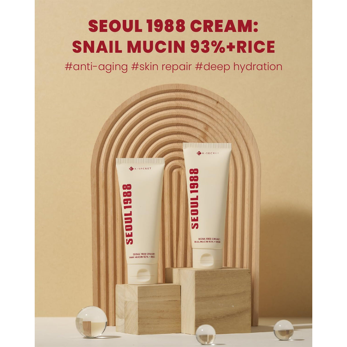 K-Secret Seoul 1988 Cream Snail Mucin 93% + Rice 100ml K-Secret Seoul 1988 Cream Snail Mucin 93% + Rice 100ml