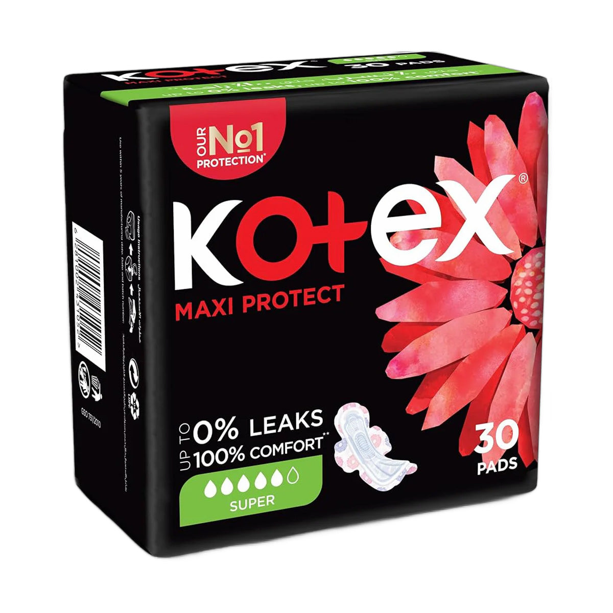 Kotex Maxi Protect Super 30 Pads 