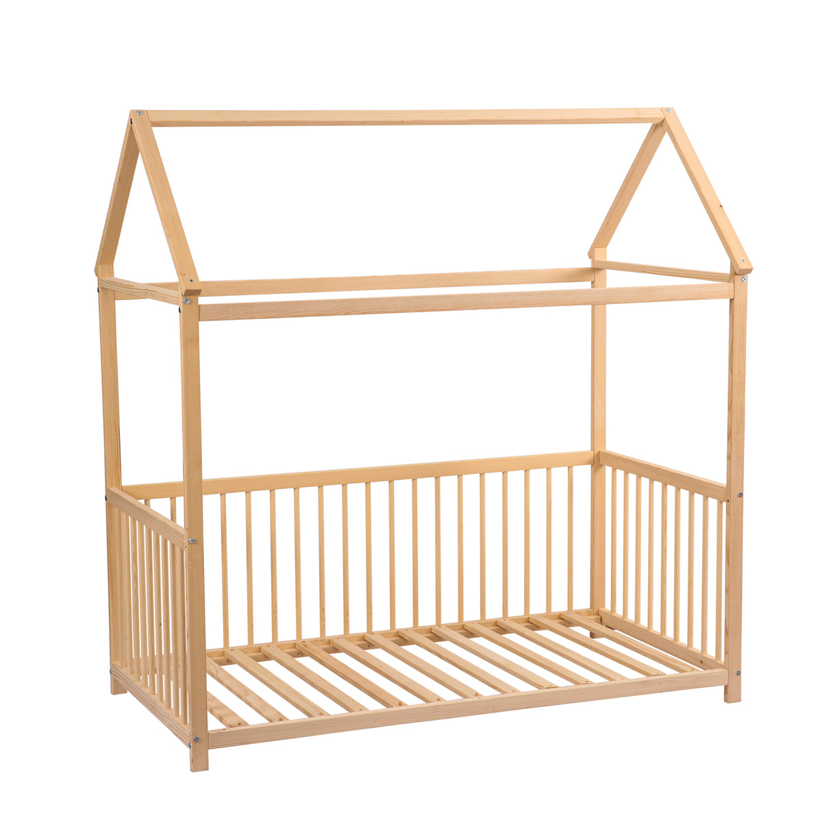 Kukka Natural Wooden Montessori Activity Bed 70X140cm - Giraffe Blue