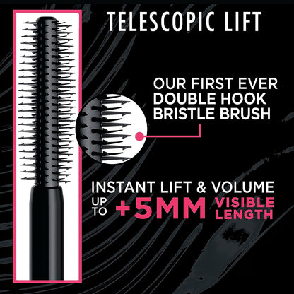 Loreal Paris Telescopic Instant Lift Washable Mascara Lengthening And Volumizing Eye Black