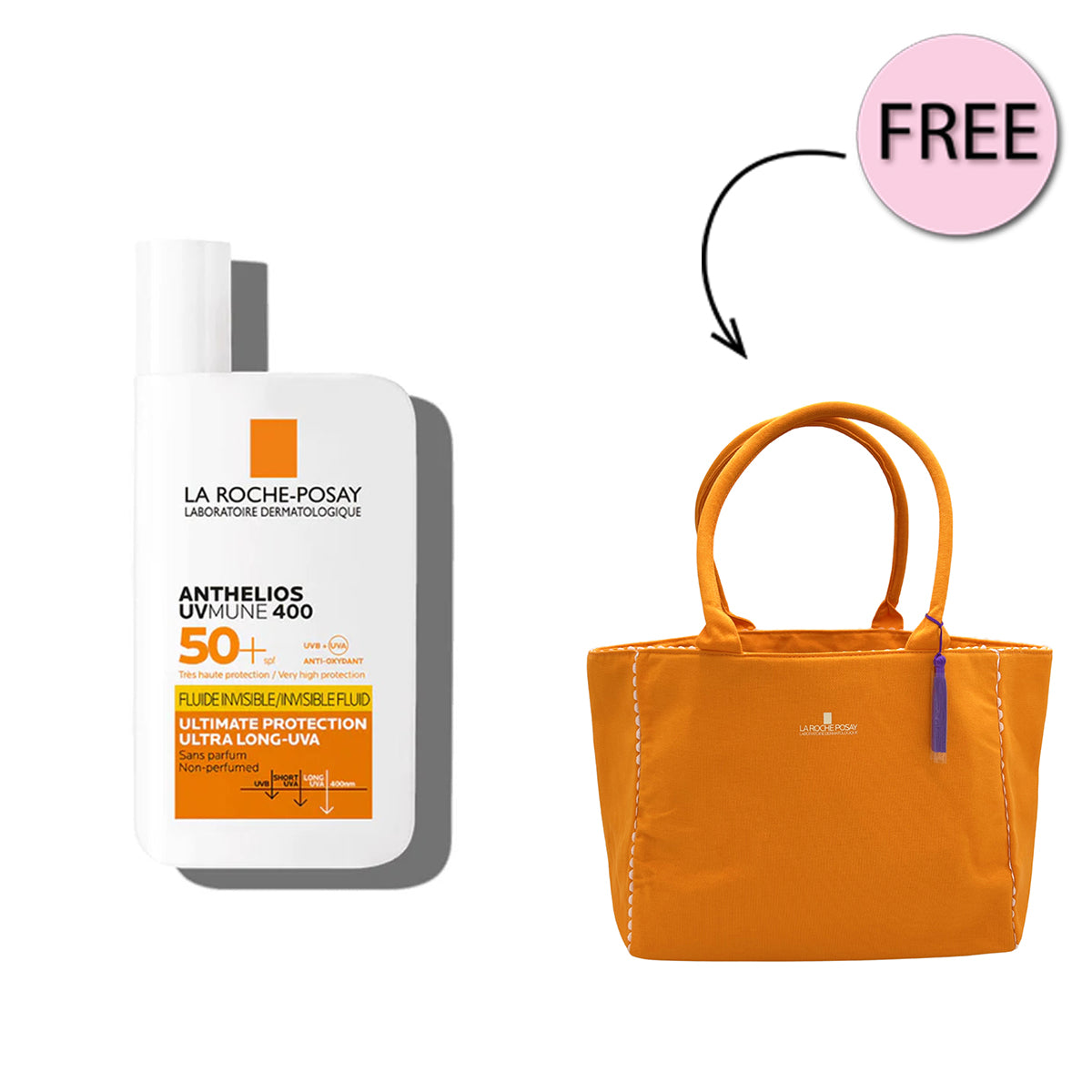 La Roche-Posay Anthelios UVMune 400 Invisible Sunscreen SPF50+ 50ml + Free Bag