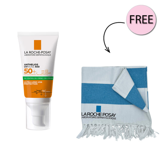 La Roche-Posay Anthelios XL Dry Touch Anti Shine Sunscreen SPF50+ for Oily Skin Gel-Cream 50ml + Free Towel