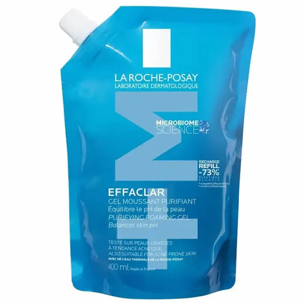 La Roche-Posay Effaclar Acne Foaming Cleansing Gel for Oily and Acne Prone Skin 400ml Refill