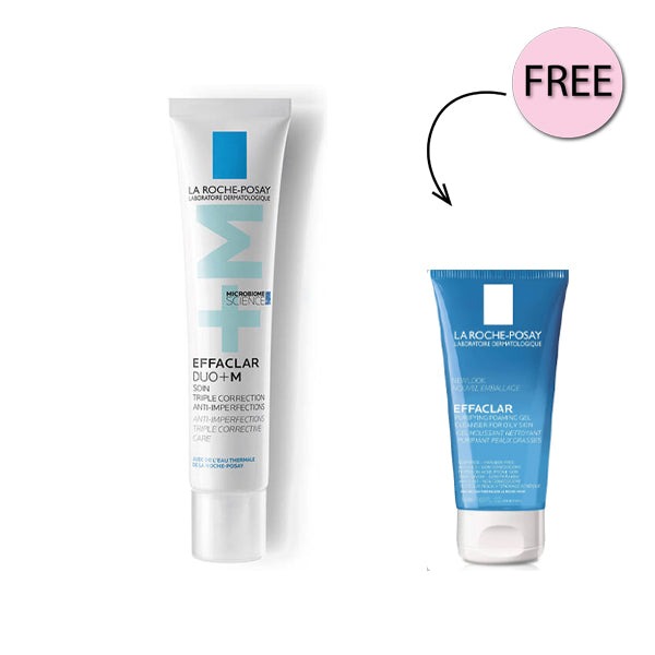 La Roche Posay Effaclar Duo+M Gel Moisturiser 40ml + La Roche-Posay Effaclar Acne Foaming Cleansing Gel 50ml