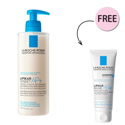 La Roche-Posay Lipikar Syndet AP+ Body Wash for Eczema Prone Skin 400ml + Free  Lipikar Baume Ap+m 75ml