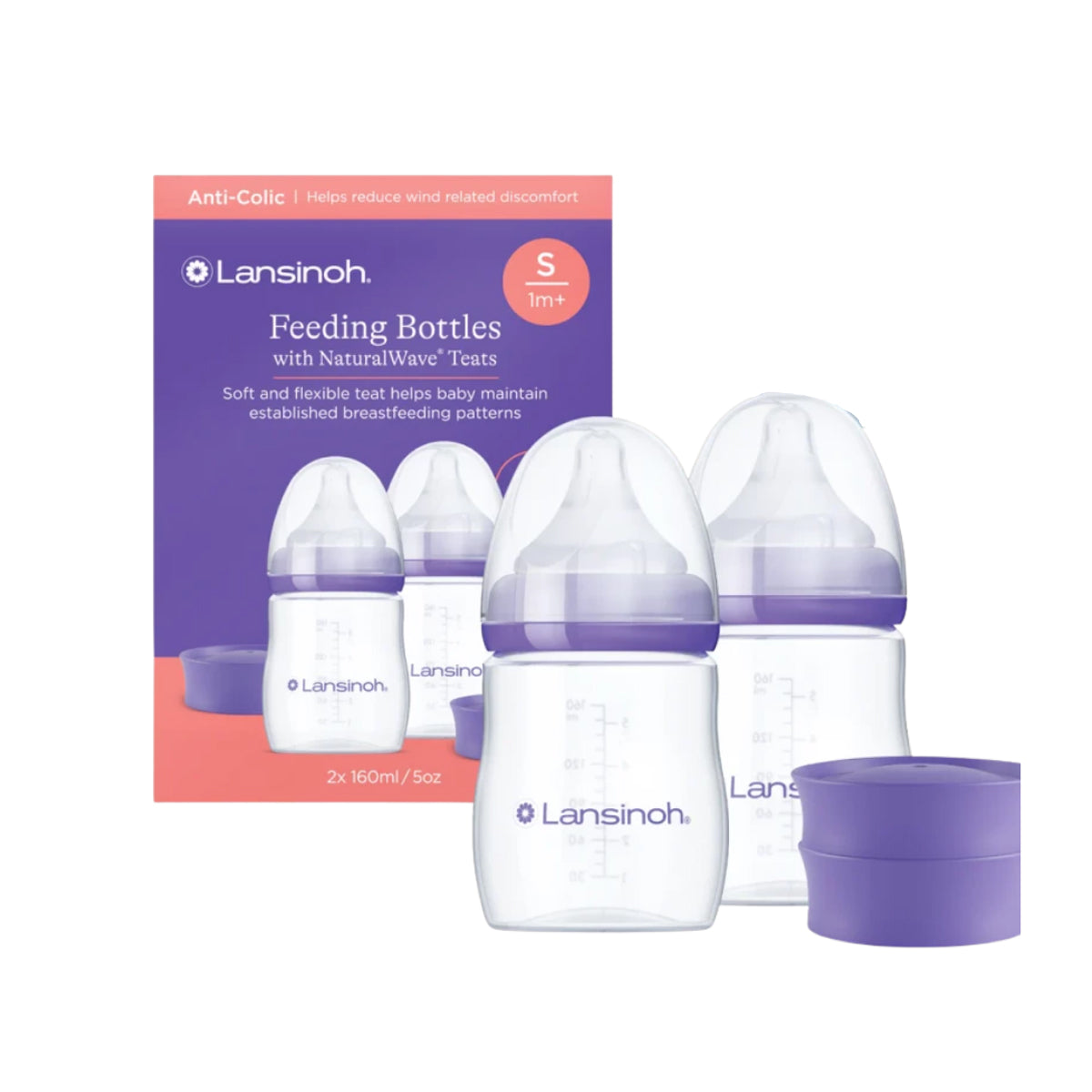 Lansinoh Pack Feeding Bottles 160ml X2 with Natural Wave® Teat Lansinoh Pack Feeding Bottles 160ml X2 with Natural Wave® Teat