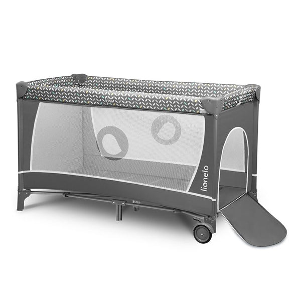 Lionelo Baby Crib Flower Grey Scandi