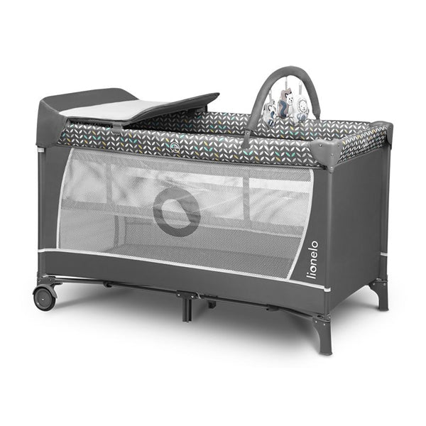 Lionelo Baby Crib Flower Grey Scandi