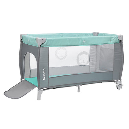 Lionelo Baby Crib Sven Turquoise / Grey