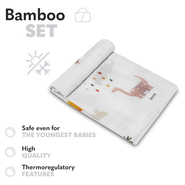 صندوق قماط ليونيلو المصنوع من الخيزران مع دينو صندوق قماط ليونيلو المصنوع من الخيزران مع دينو