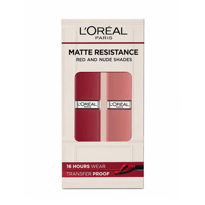 Loreal Paris Matte Resistance Liquid Lipstick Red And Nude Twin Pack