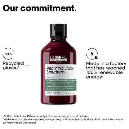 Loreal Professional Series Expert Vitamino Color Spectrum Green Shampoo - For Brown Hair 300ml