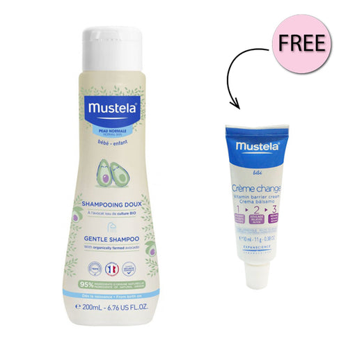 Mustela Gentle Baby Shampoo 200ml + Free Mustela Vitamin Barrier 10ml