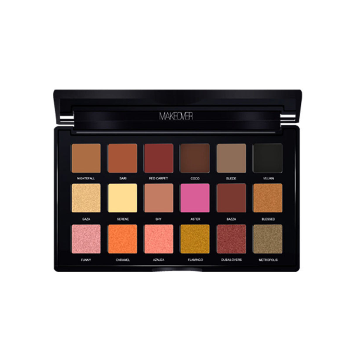 Makeover Super Pigmented Eyeshadow Palette 18 Colors