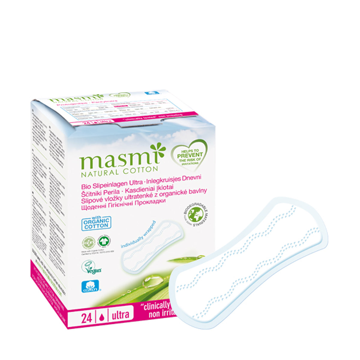 Masmi Ultrathin Pantyliners القطن العضوي 24 قطعة Masmi Ultrathin Pantyliners القطن العضوي 24 قطعة