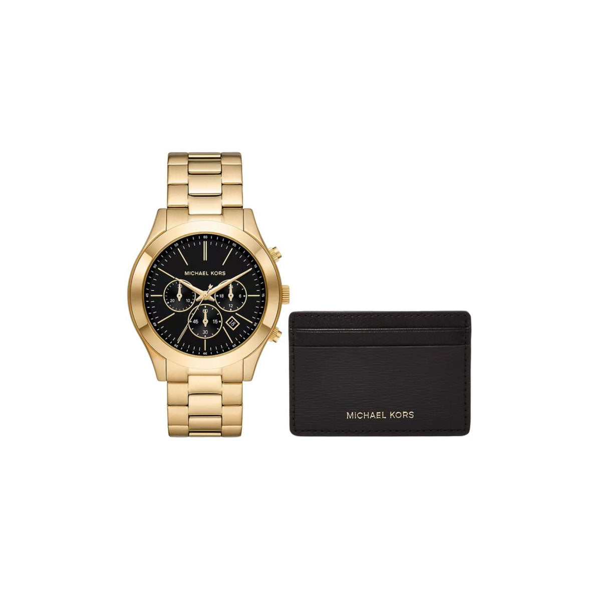Michael Kors MK1076S Men’s Watch 44 Mm Gold Gift Set Michael Kors MK1076S Men’s Watch 44 Mm Gold Gift Set