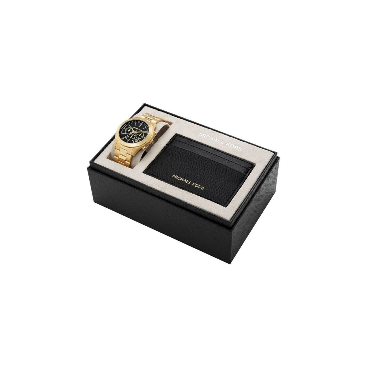 Michael Kors MK1076S Men’s Watch 44 Mm Gold Gift Set Michael Kors MK1076S Men’s Watch 44 Mm Gold Gift Set