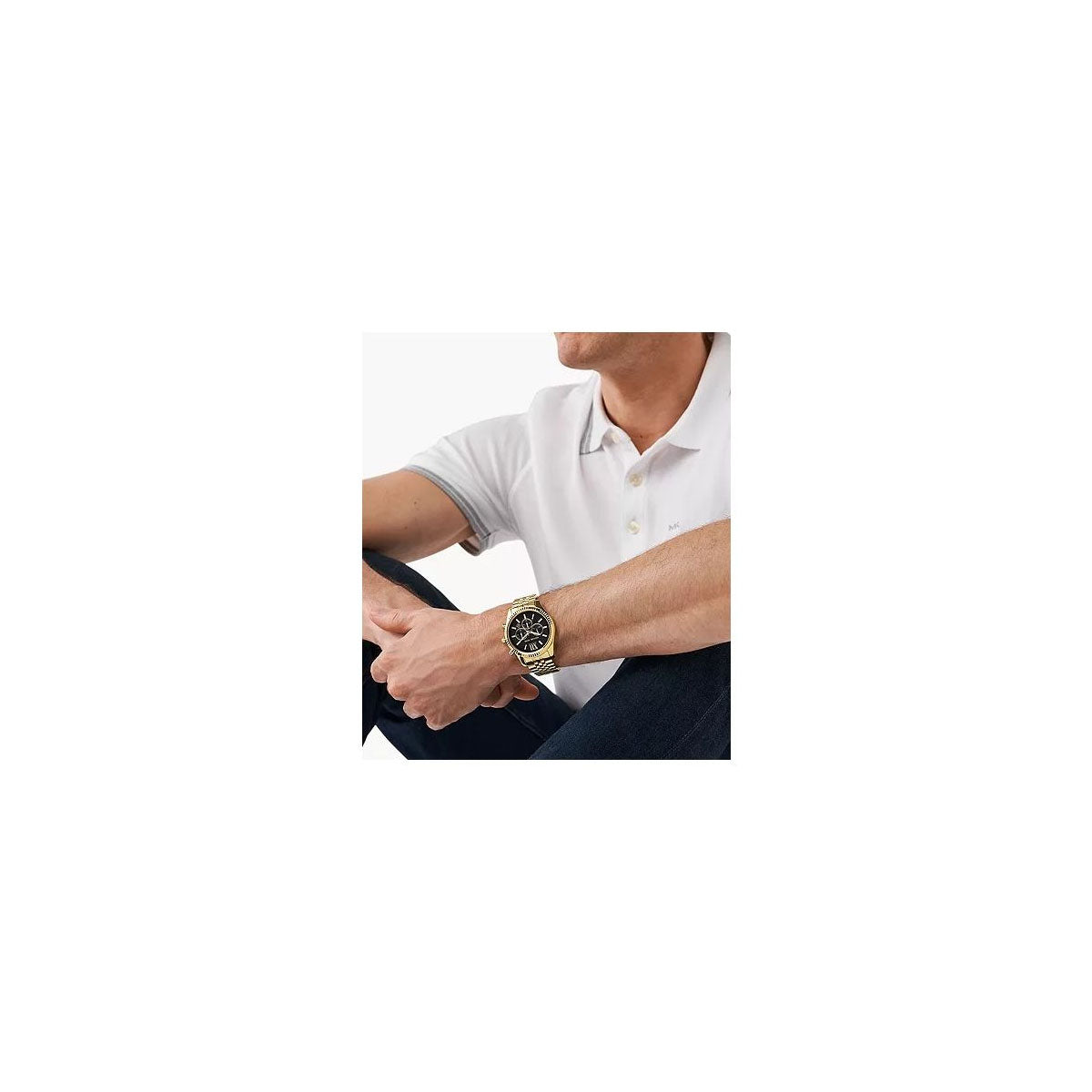 Michael Kors MK1076S Men’s Watch 44 Mm Gold Gift Set Michael Kors MK1076S Men’s Watch 44 Mm Gold Gift Set