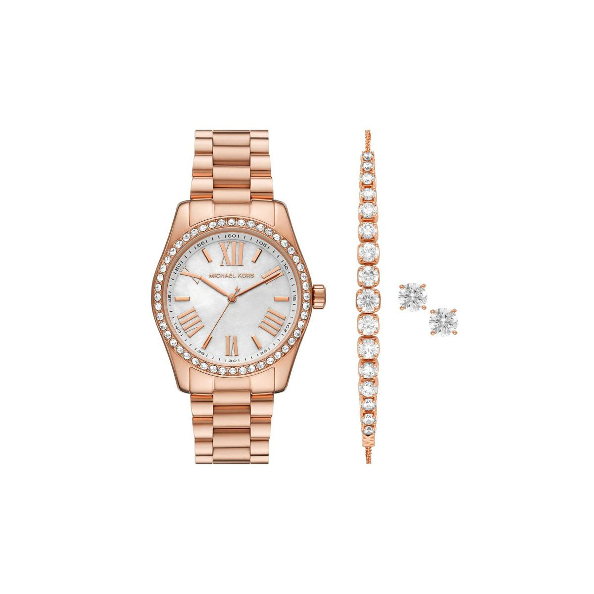Michael Kors MK1088 Women’s Watch 38 Mm Rose Gold Gift Set