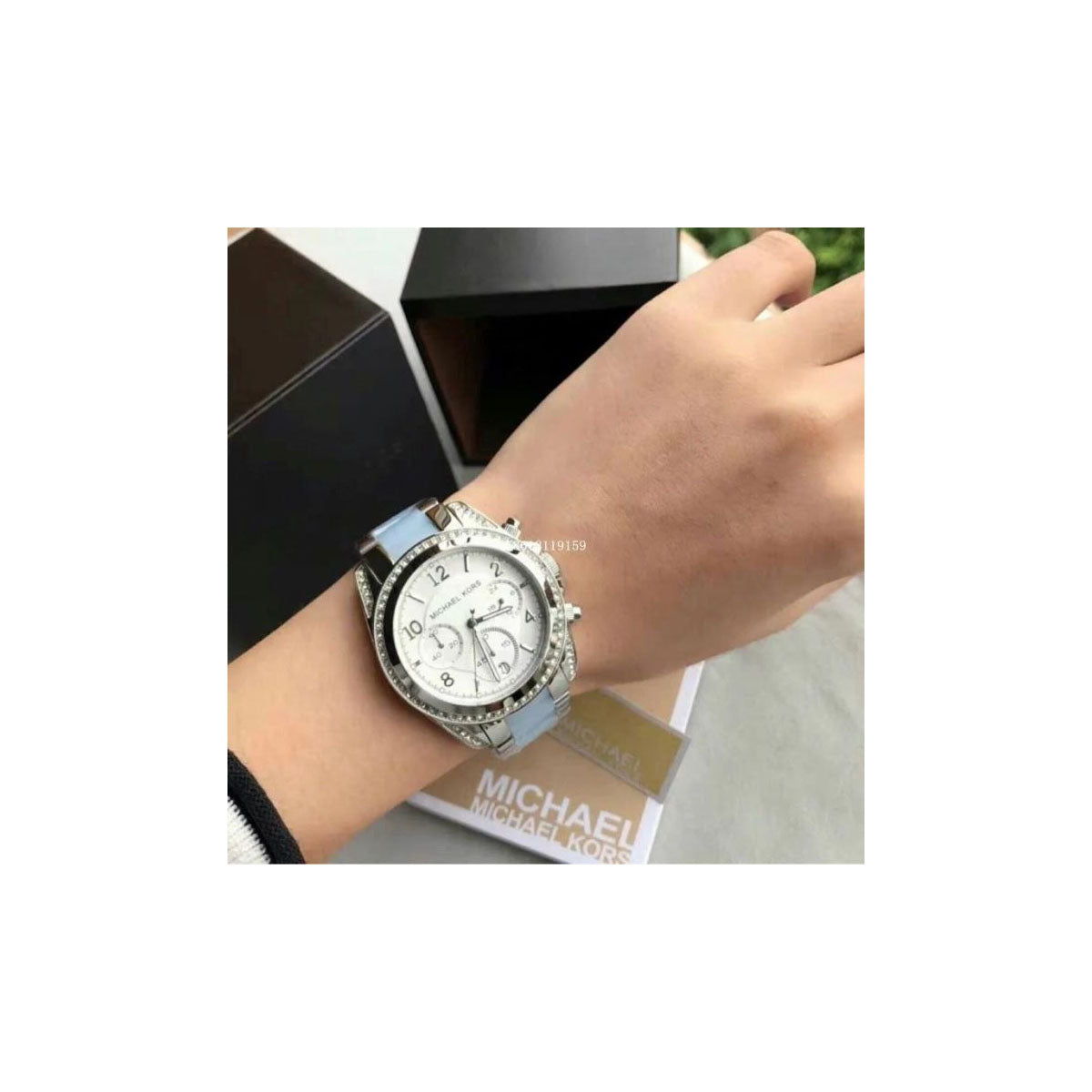 Michael Kors MK6137 Women’s Watch 39mm Silver Blue Michael Kors MK6137 Women’s Watch 39mm Silver Blue