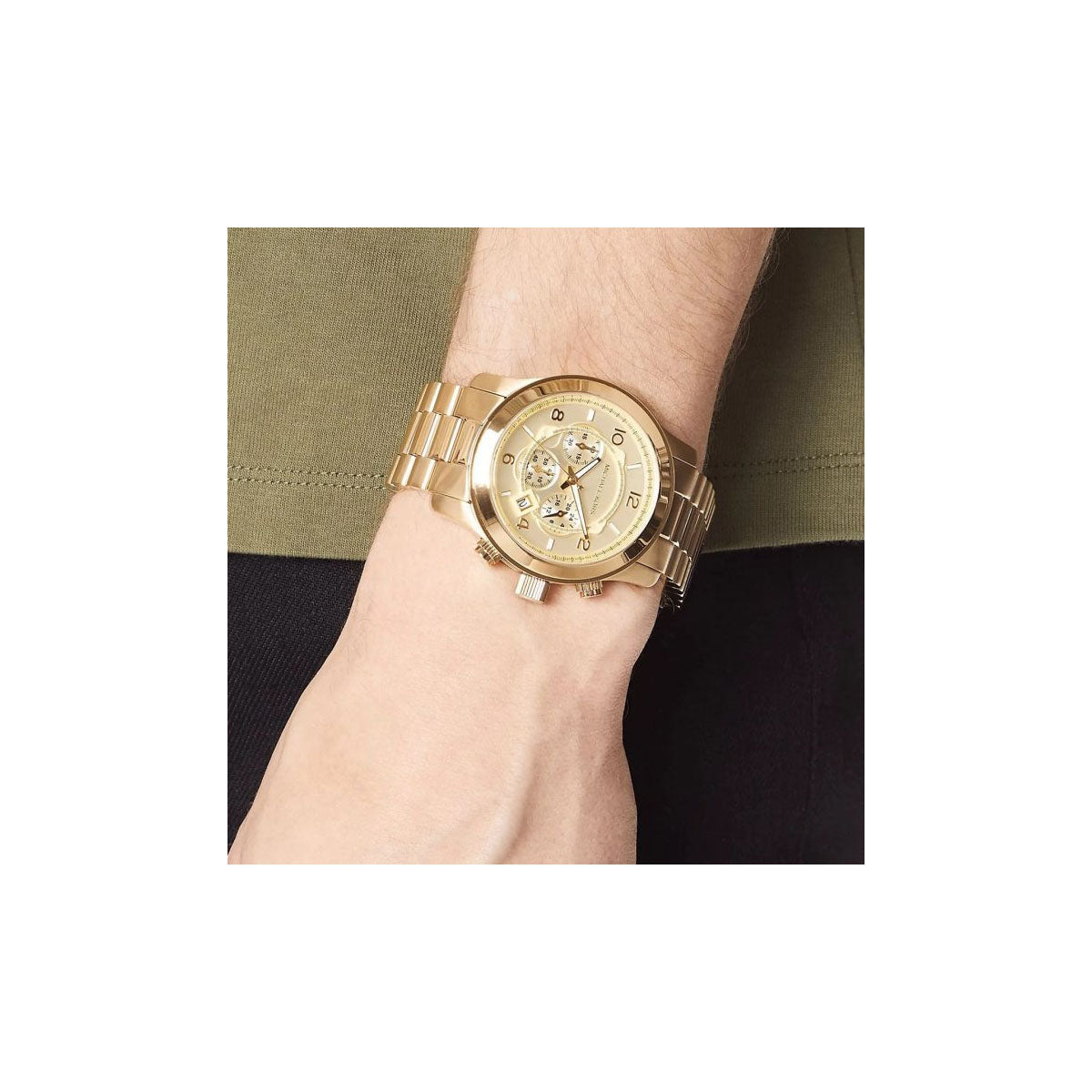Michael Kors MK8077 Unisex Watch 45mm Gold Michael Kors MK8077 Unisex Watch 45mm Gold