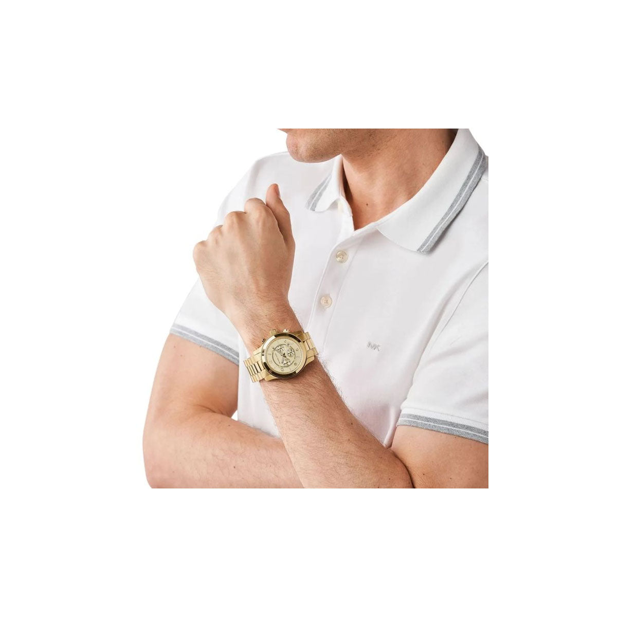 Michael Kors MK8077 Unisex Watch 45mm Gold Michael Kors MK8077 Unisex Watch 45mm Gold