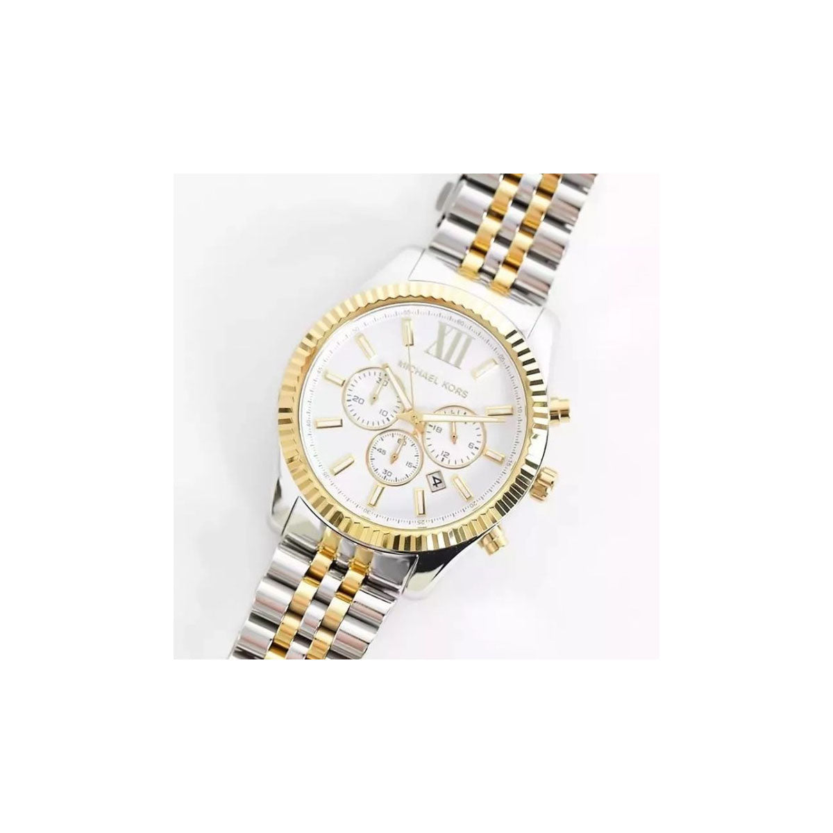 Michael Kors MK8344 Men’s Watch 44 Mm Silver–Gold Michael Kors MK8344 Men’s Watch 44 Mm Silver–Gold
