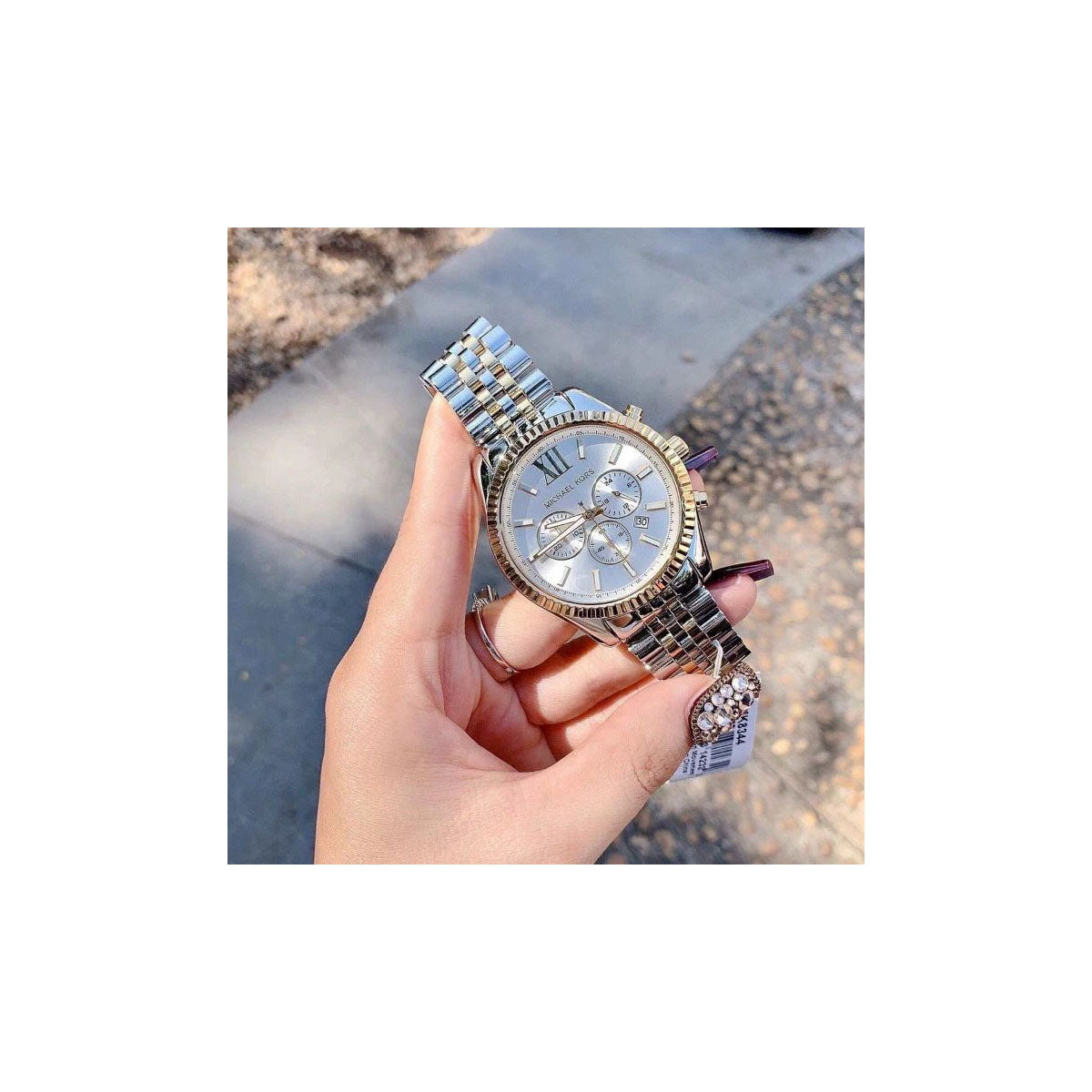Michael Kors MK8344 Men’s Watch 44 Mm Silver–Gold Michael Kors MK8344 Men’s Watch 44 Mm Silver–Gold