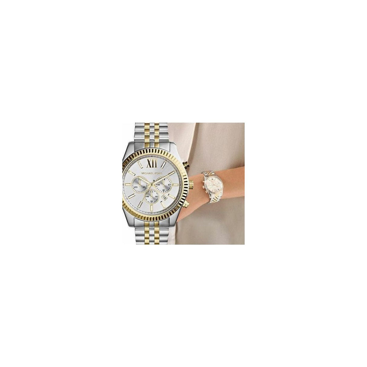 Michael Kors MK8344 Men’s Watch 44 Mm Silver–Gold Michael Kors MK8344 Men’s Watch 44 Mm Silver–Gold
