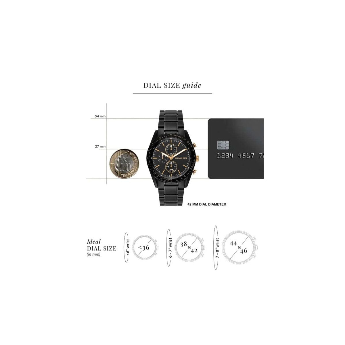 Michael Kors MK9113 Men’s Watch 42 Mm Black