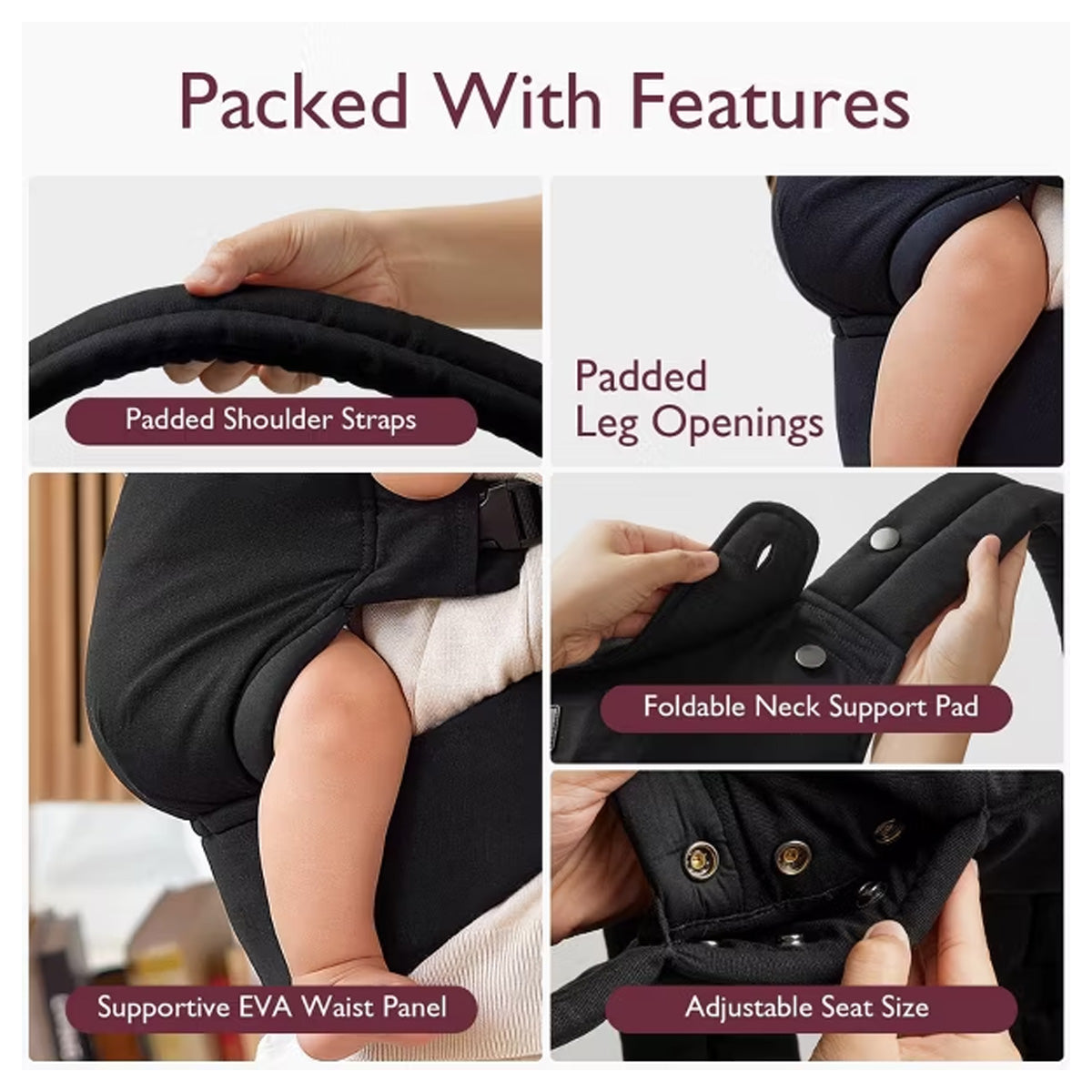 Momcozy Baby Carrier Newborn to Toddler - Black