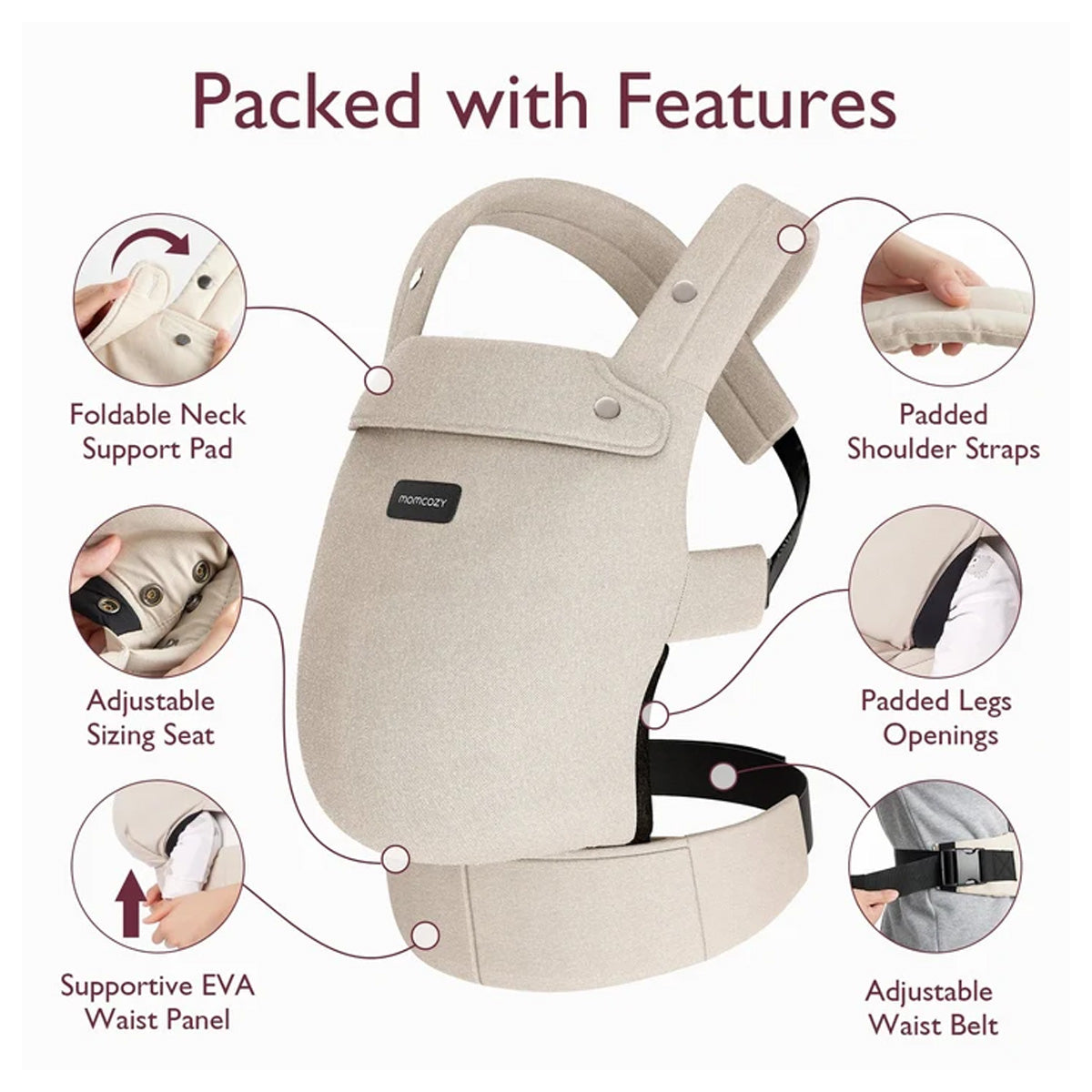 Momcozy Baby Carrier Newborn to Toddler - Khaki