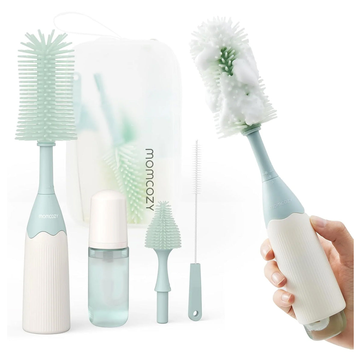 Momcozy Bottle Brush Kit - Innovative Push-Press Design for Better Cleaning