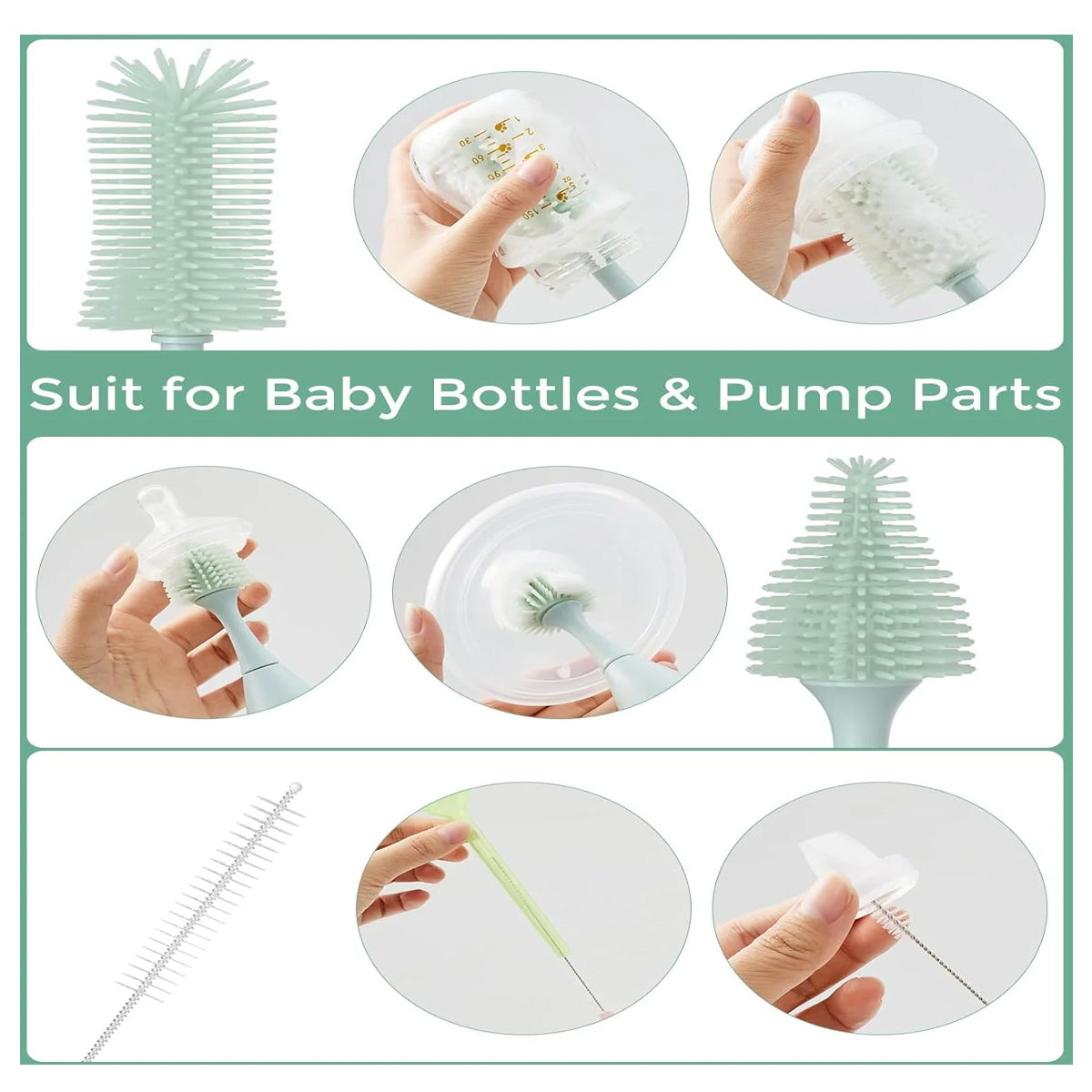 Momcozy Bottle Brush Kit - Innovative Push-Press Design for Better Cleaning