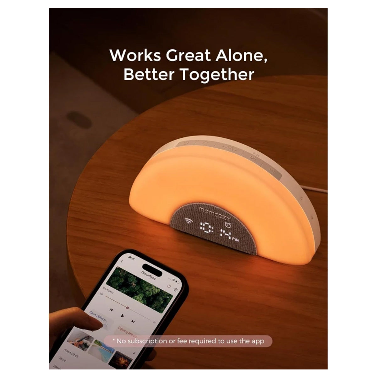 Momcozy DreamSync Tech Smart Baby Sound Machine Rainbow Light & App Control