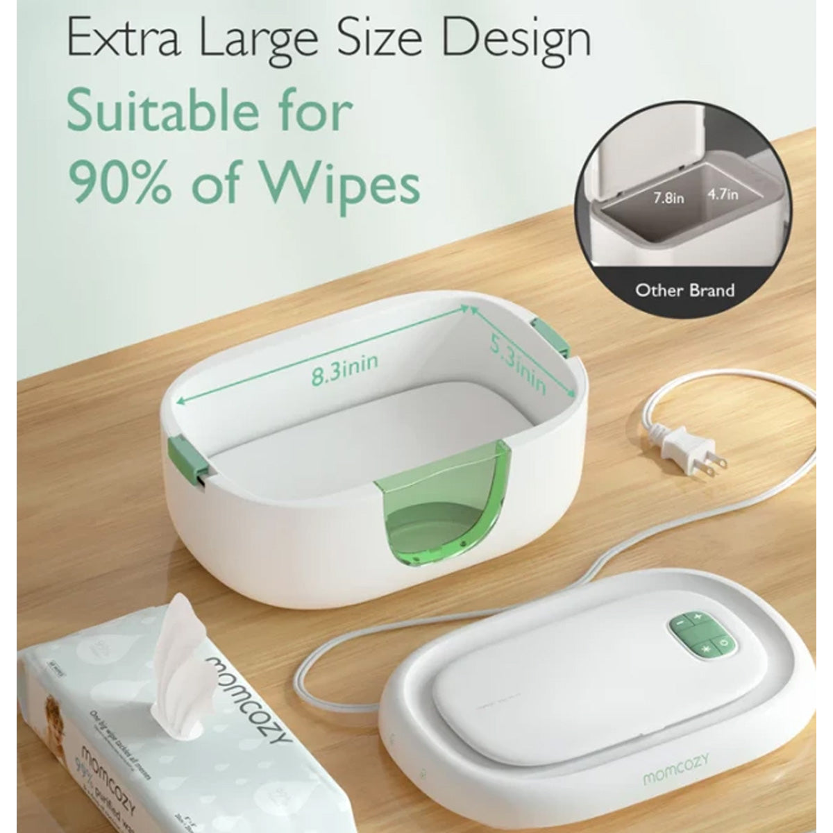 Momcozy Large Capacity Baby Wipe Warmer - White