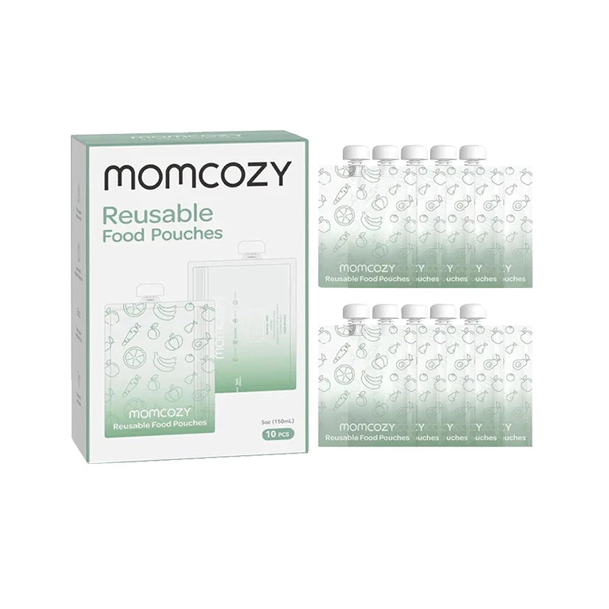 Momcozy Reusable Baby Food Pouches (Pack of 10)