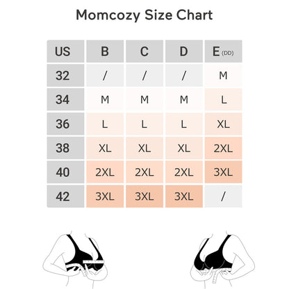 Momcozy Seamless Support Floral Nursing Bra with Jelly Strip (Black)
