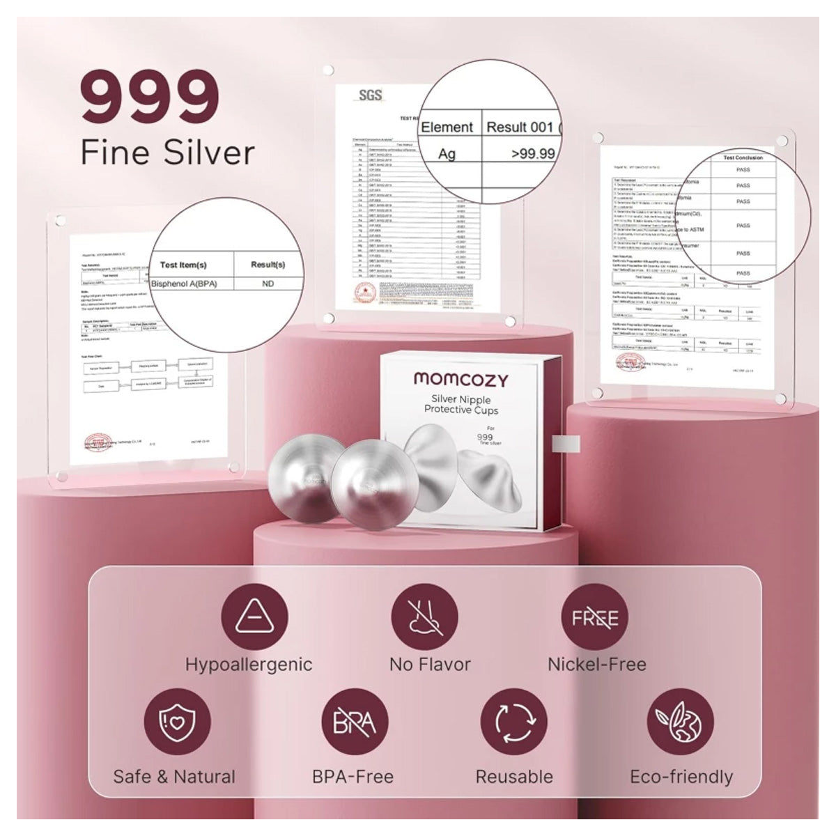 Momcozy Silver Nipple Shields L 45MM