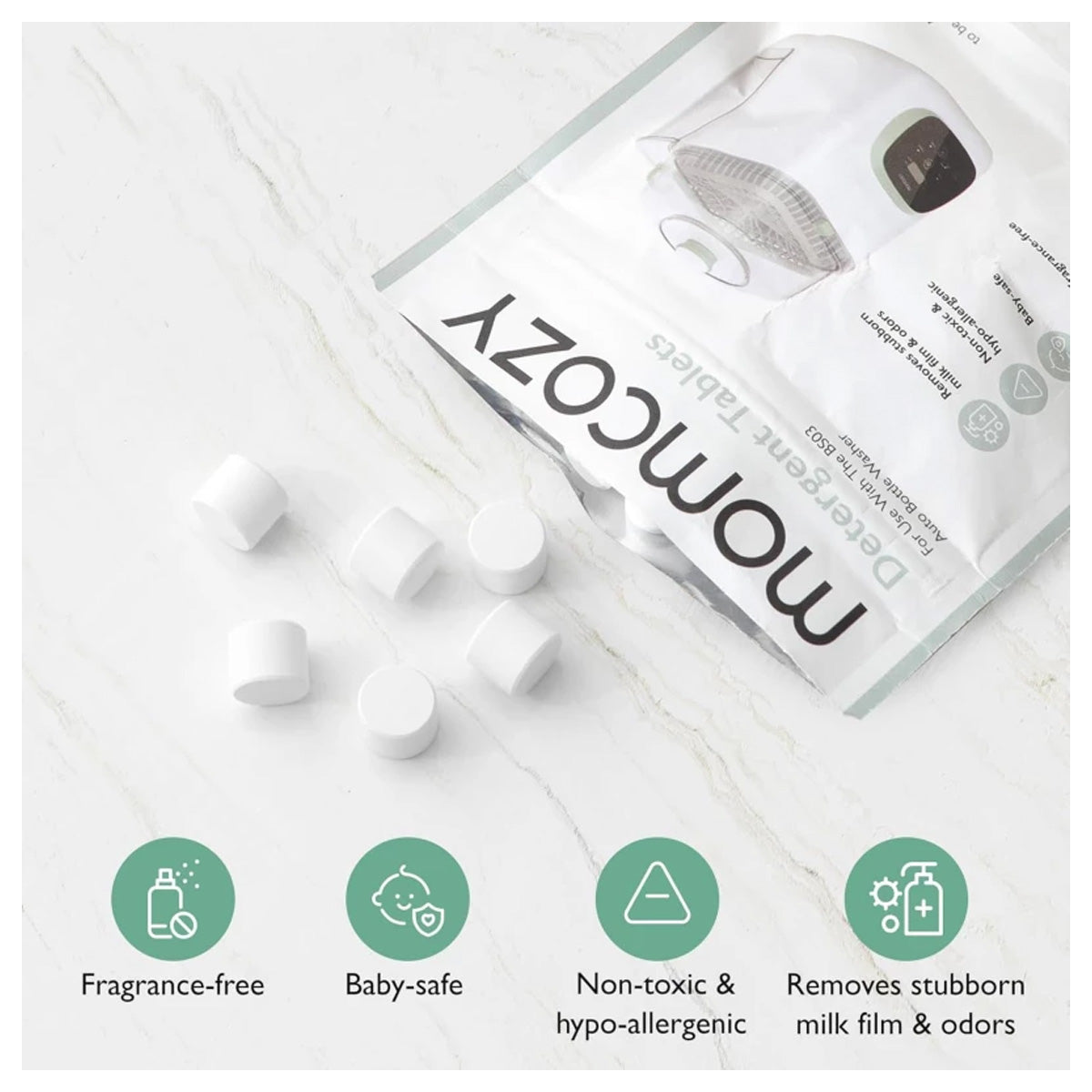 Momcozy Washing Block for Momcozy KleanPal Pro Baby Bottle Washer - 120 Tablets