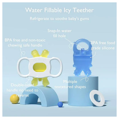 Momcozy Water-Fillable Icy Teethers - Green+Pink