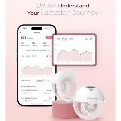 Momcozy Wearable Breast Pump M5 Smart - Gray Double Pack