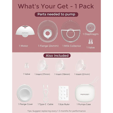 Momcozy Wearable Breast Pump M5 Smart - Gray Single Pack