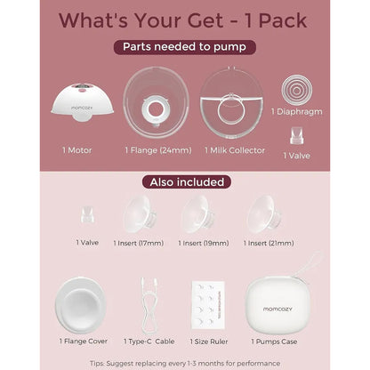 Momcozy Wearable Breast Pump M5 Smart - Gray Single Pack
