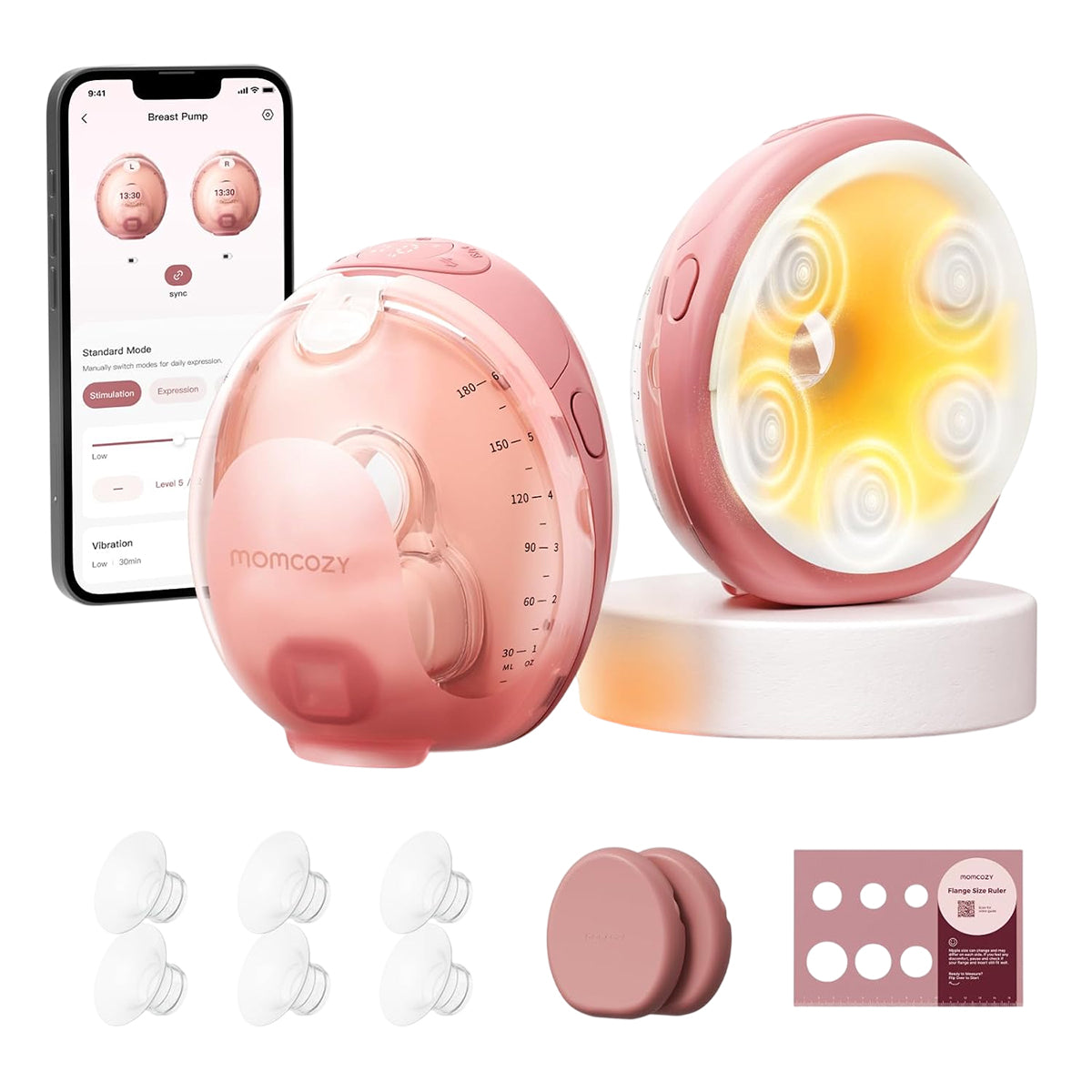 Momcozy Wellness 1 (W1) Warm-Massage Wearable Breast Pump