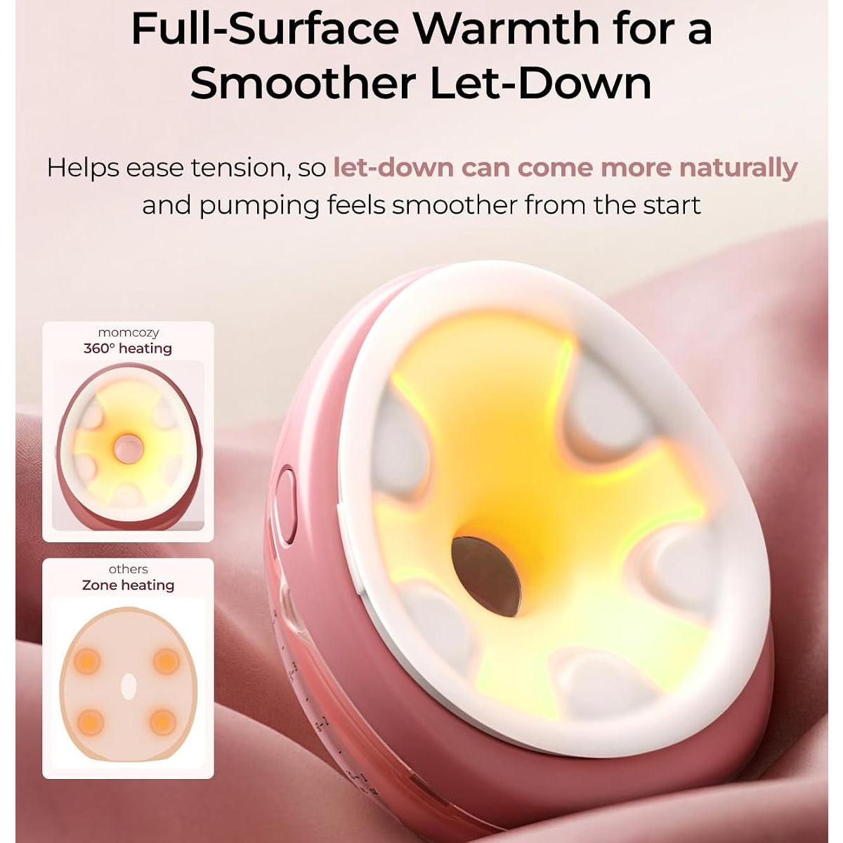 Momcozy Wellness 1 (W1) Warm-Massage Wearable Breast Pump