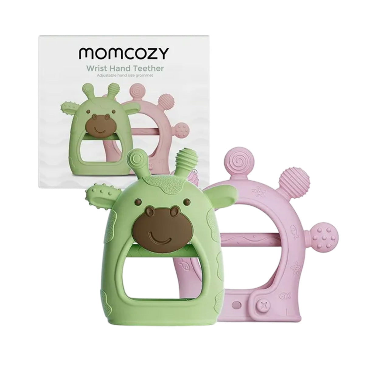 Momcozy Wrist Hand Teether - Green+Pink