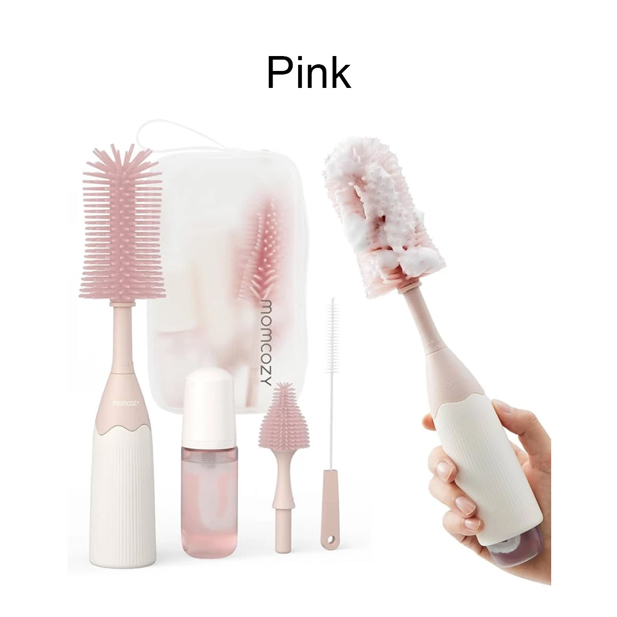 Momcozy Bottle Brush Kit - Innovative Push-Press Design for Better Cleaning